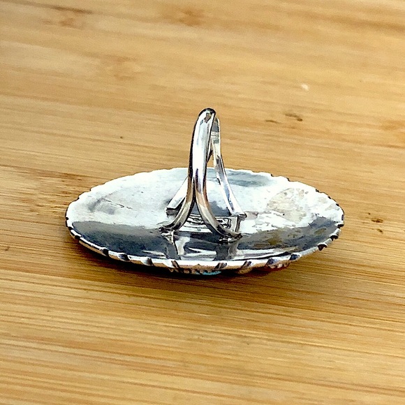 $248 Estate Signed Native American Vintage Ring  Sterling Silver  Size 9 - Picture 7 of 8